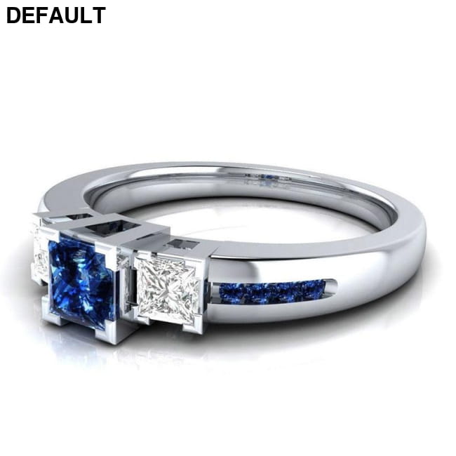 Classic Women Ring 925 Silver with Sapphire Emerald Sterling Rings