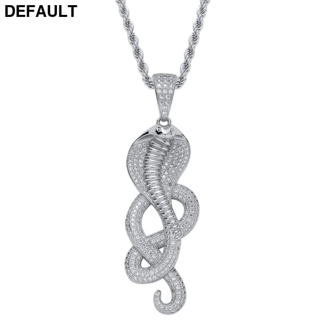 Cobra Pendant Micro-set Zircon Street Creative Personality UDJKJ-silver / CN Men Necklaces Sterling Silver