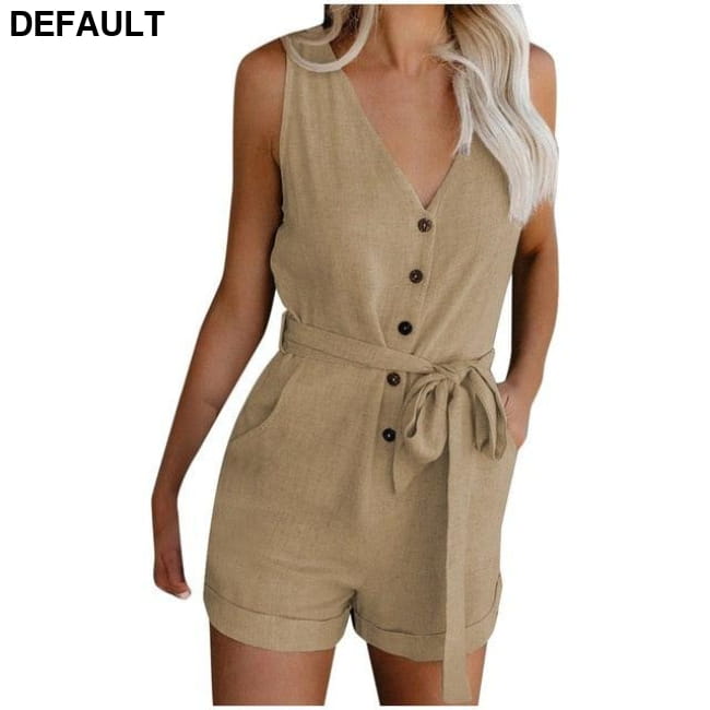 Combishort Femme Plus Size Button Jumpsuit Women Casual V C / S / United States Jumpsuits & Rompers Best Selling