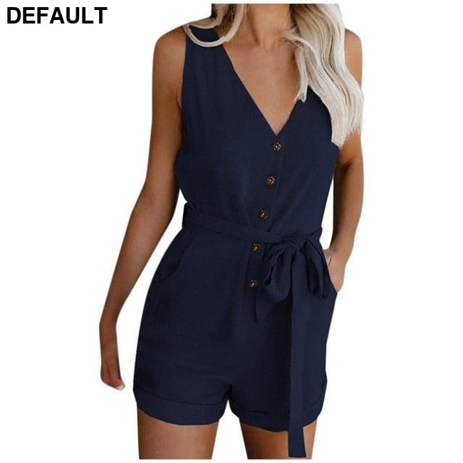 Combishort Femme Plus Size Button Jumpsuit Women Casual V D / S / United States Jumpsuits & Rompers Best Selling