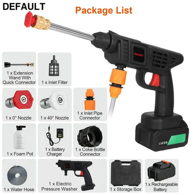 Cordless Pressure Washer Portable Electric Power High Water Sprayer 363PSI Car Cleaner with 12000mAh 48V Rechargeable