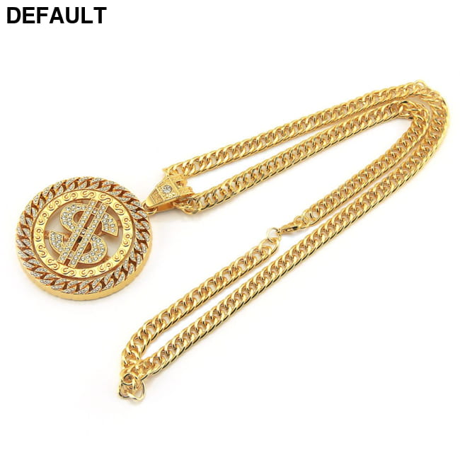 Costume Gold Chain for Men Hip Hop Diamond Dollar Pendant Necklaces Sterling Silver