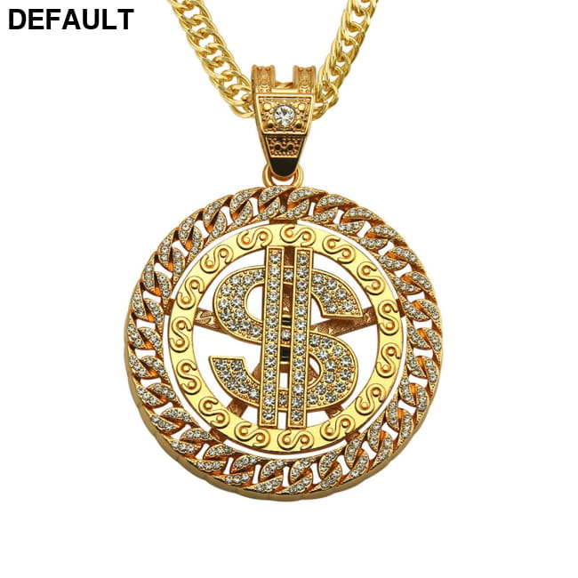 Costume Gold Chain for Men Hip Hop Diamond Dollar Pendant Necklaces Sterling Silver