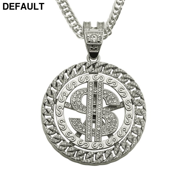 Costume Gold Chain for Men Hip Hop Diamond Dollar Pendant Necklaces Sterling Silver