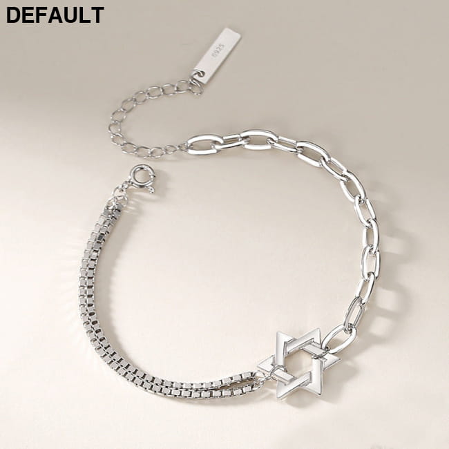 Couple Bracelet Female Sterling Silver Ins Korean Version Men’s Hexagram Bracelets