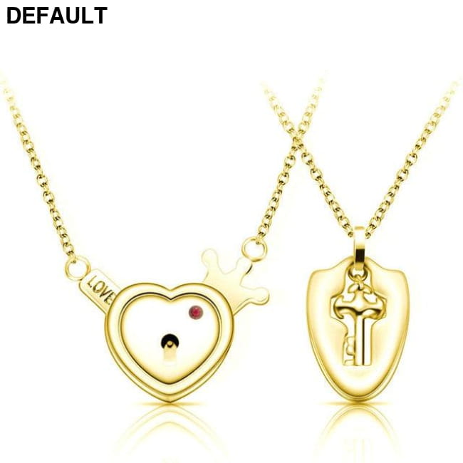 Couple Lovers Jewelry Love Heart Lock Bracelet Stainless Brass Plated Sterling Silver Necklace Sets Necklaces
