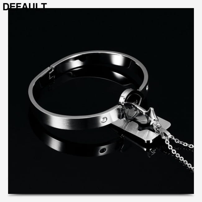 Couple Lovers Jewelry Love Heart Lock Bracelet Stainless Sterling Silver Necklace Sets Necklaces
