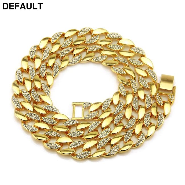 Cross Border Popular Hip Hop In Europe And America 18 K Gold Men’s Diamond Necklace 30 Inch Large Chain Cuban Necklac