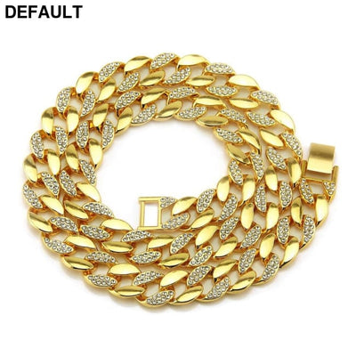 Cross Border Popular Hip Hop In Europe And America 18 K Gold Men’s Diamond Necklace 30 Inch Large Chain Cuban Necklac