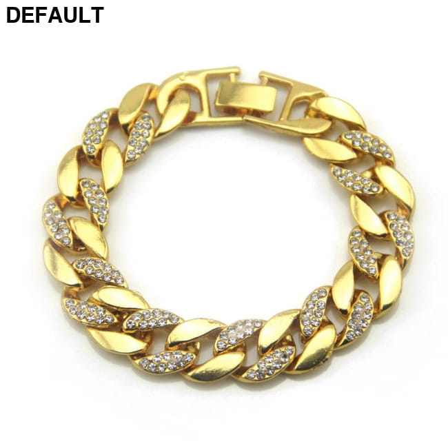 Cross Border Popular Hip Hop In Europe And America 18 K Golden 8inch Men Necklaces Sterling Silver