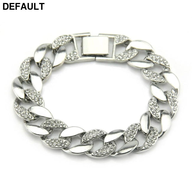 Cross Border Popular Hip Hop In Europe And America 18 K Silver 8inch Men Necklaces Sterling