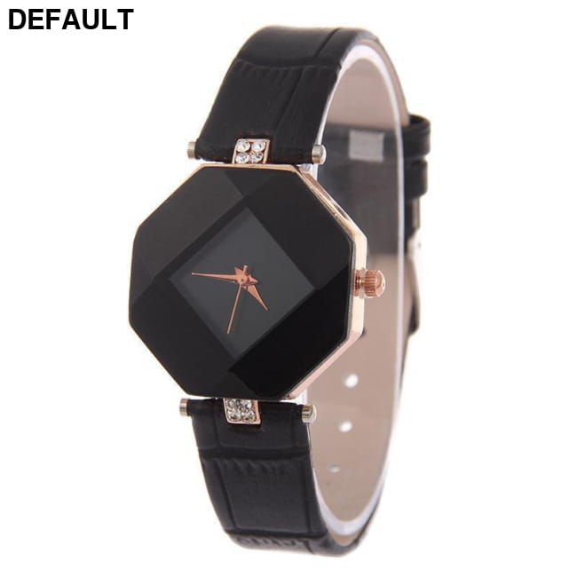 Crystal Cut Women’s Watch Black Women Watches
