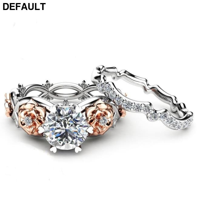 Crystal Jewelry Rose Flower Wedding Rings Best Selling Products