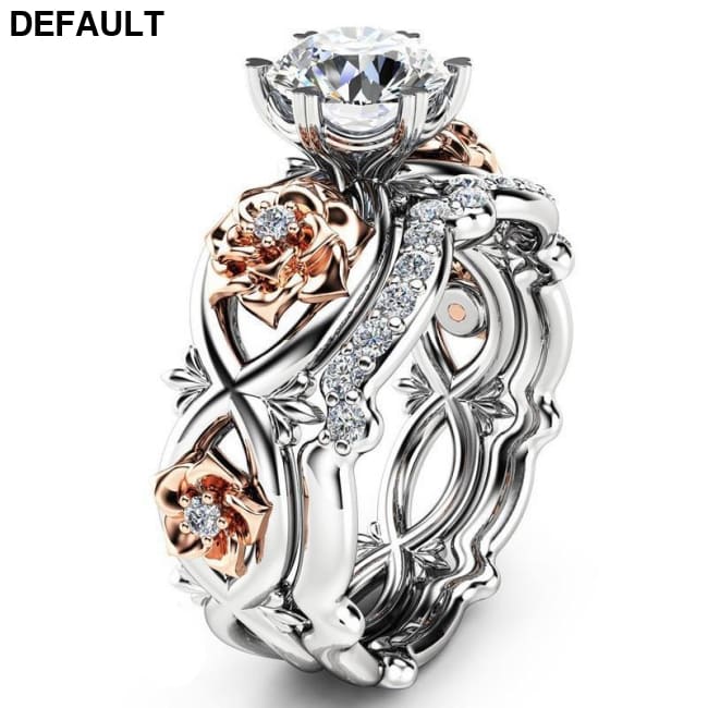 Crystal Jewelry Rose Flower Wedding Rings Best Selling Products