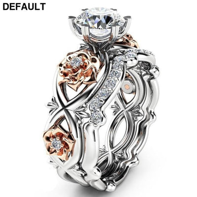 Crystal Jewelry Rose Flower Wedding Rings size 5 Best Selling Products