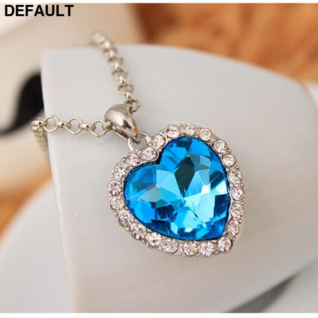 Crystal Pendant Heart Necklace Classic Titanic Ocean Sterling Silver Necklaces