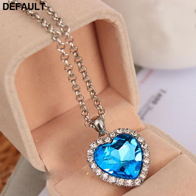 Crystal Pendant Heart Necklace Classic Titanic Ocean Sterling Silver Necklaces