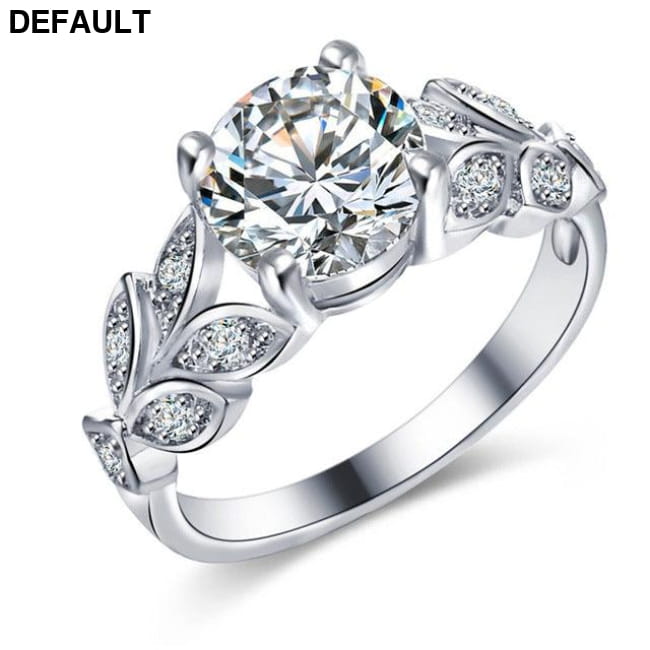 Crystal Silver Cubic Zirconia Wedding Ring silver-size 6 Sterling Rings