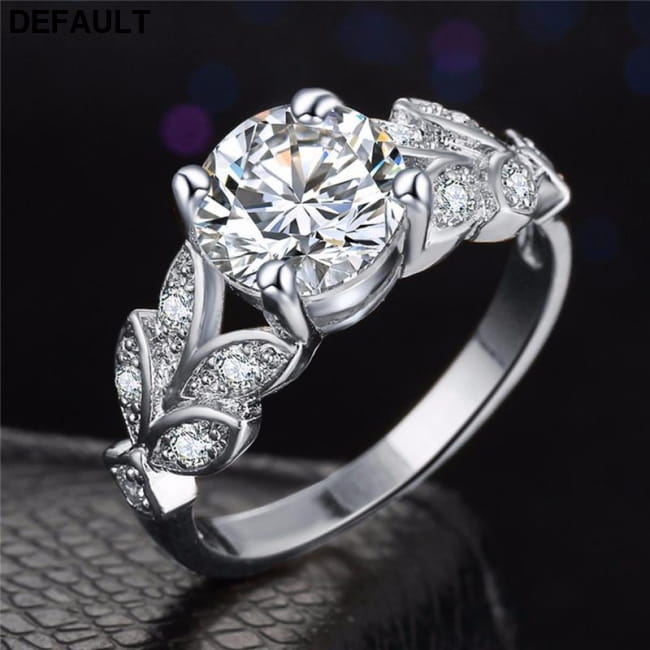Crystal Silver Cubic Zirconia Wedding Ring Sterling Rings