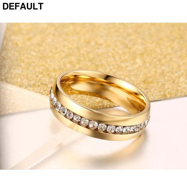 crystal wedding ring for women 6mm stainless steel Sterling Silver Rings