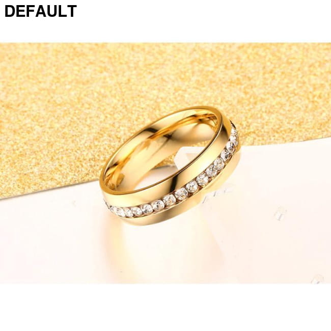 crystal wedding ring for women 6mm stainless steel Sterling Silver Rings
