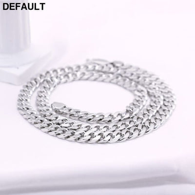 Cuban Riding Crop Necklace 6.5MM White Copper Plated With Thick Silver Buttons For Men Necklaces Sterling