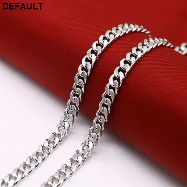 Cuban Riding Crop Necklace 6.5MM White Copper Plated With Thick Silver Buttons For Men Necklaces Sterling