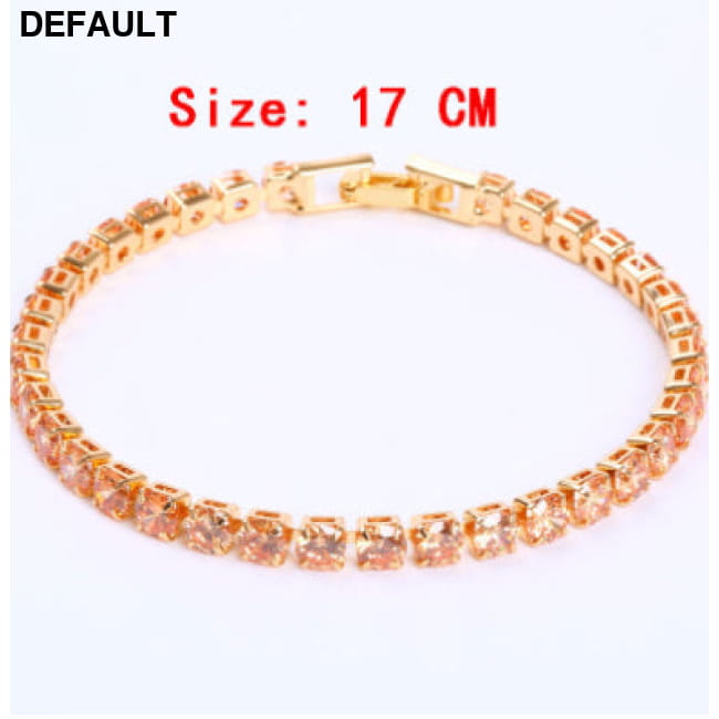 Cubic Zirconia Tennis Bracelets Iced Out Chain Crystal Champagne / 17cm Women Best Selling Products