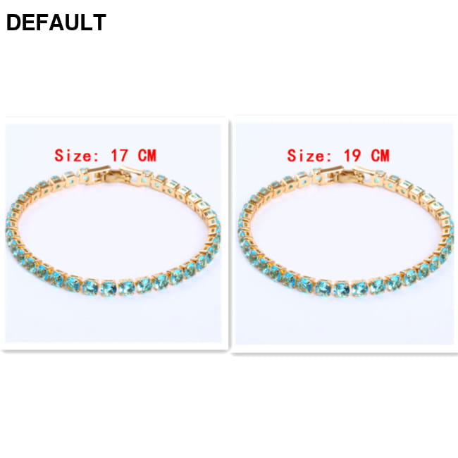 Cubic Zirconia Tennis Bracelets Iced Out Chain Crystal Green / 17cm and 19cm Women Best Selling Products