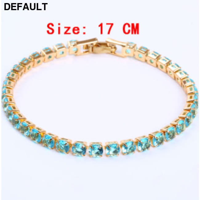 Cubic Zirconia Tennis Bracelets Iced Out Chain Crystal Green / 17cm Women Best Selling Products