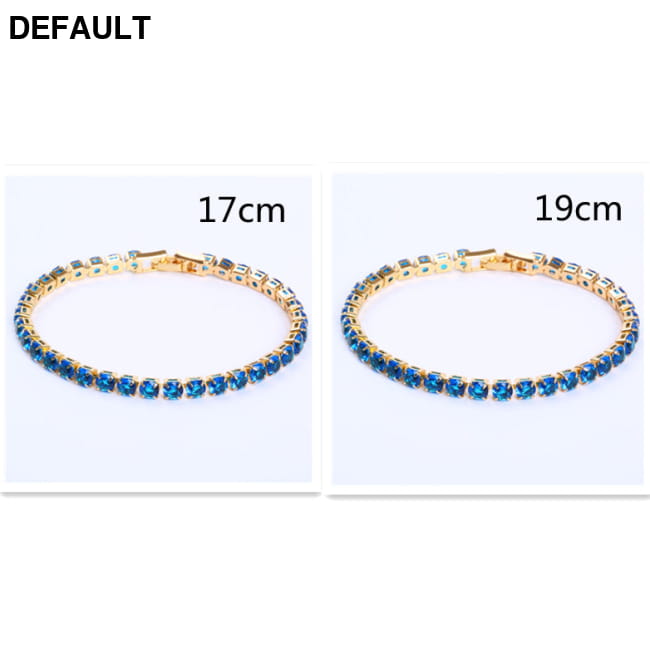 Cubic Zirconia Tennis Bracelets Iced Out Chain Crystal Navy Blue / 17cm and 19cm Women Best Selling Products