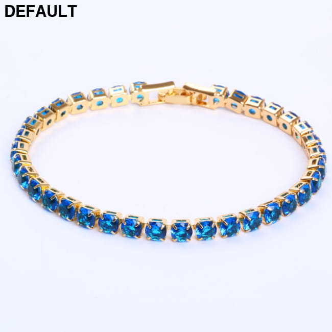 Cubic Zirconia Tennis Bracelets Iced Out Chain Crystal Navy Blue / 17cm Women Best Selling Products
