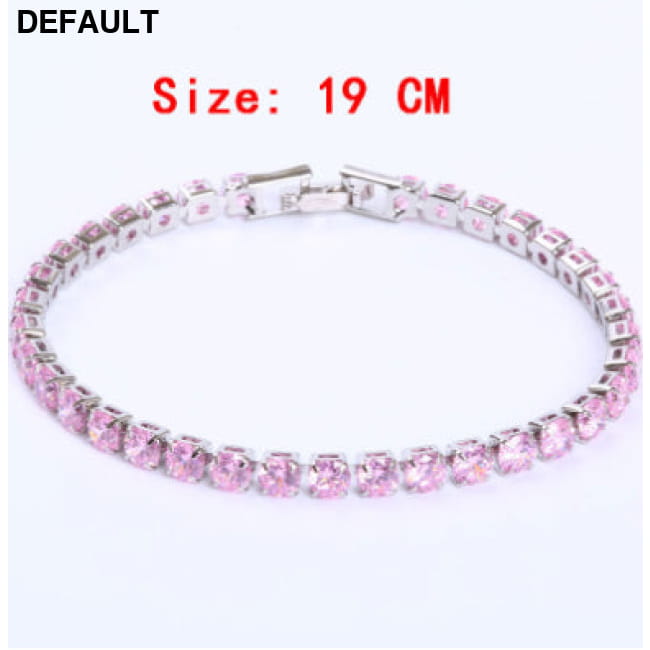 Cubic Zirconia Tennis Bracelets Iced Out Chain Crystal Purple / 19cm Women Best Selling Products