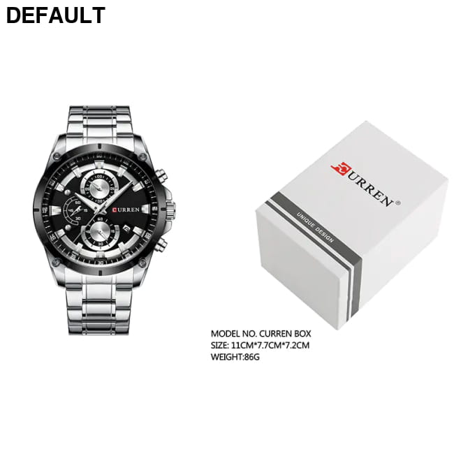 CURREN 8360 Men’s Waterproof Quartz Watch with Calendar Silver black Box Men Watches Best Selling Products