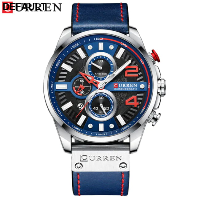 Curren 8393 Men’s Waterproof Leather Watch with Calendar Men Sport Watches