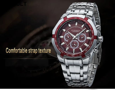 CURREN Men Luxury Brand Military Sport Mens Watches Full Steel Quartz Clock Men’s Waterproof Business Watch relogio