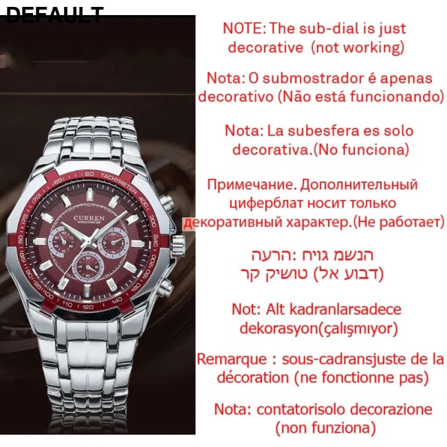 CURREN Men Luxury Brand Military Sport Mens Watches Full Steel Quartz Clock Men’s Waterproof Business Watch relogio