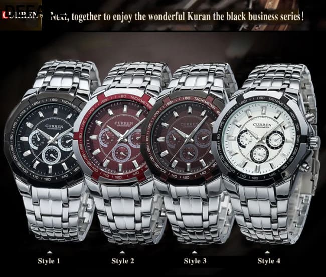 CURREN Men Luxury Brand Military Sport Mens Watches Full Steel Quartz Clock Men’s Waterproof Business Watch relogio