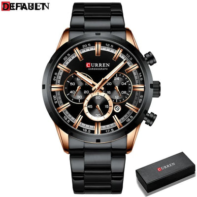 Curren Men’s Watch Blue Dial Stainless Steel Band Date Mens Business Male Watches Waterproof Luxuries Men Wrist