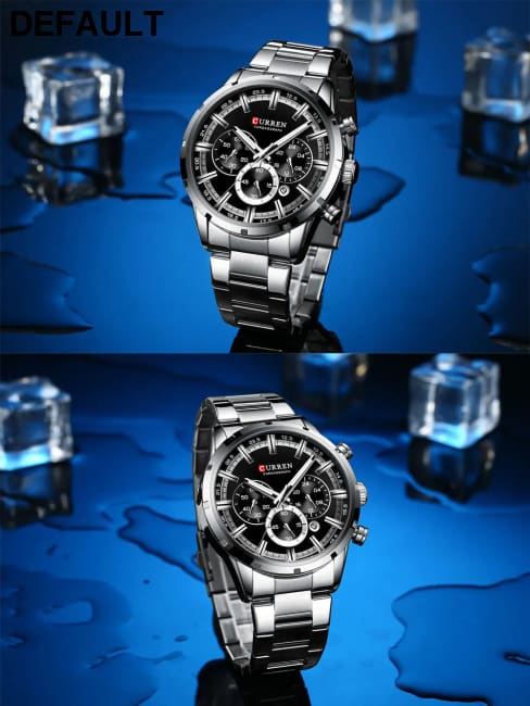 Curren Men’s Watch Blue Dial Stainless Steel Band Date Mens Business Male Watches Waterproof Luxuries Men Wrist