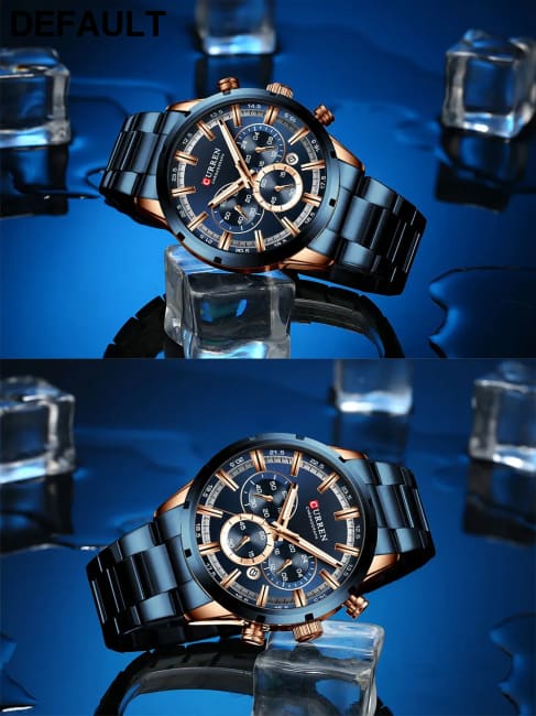 Curren Men’s Watch Blue Dial Stainless Steel Band Date Mens Business Male Watches Waterproof Luxuries Men Wrist