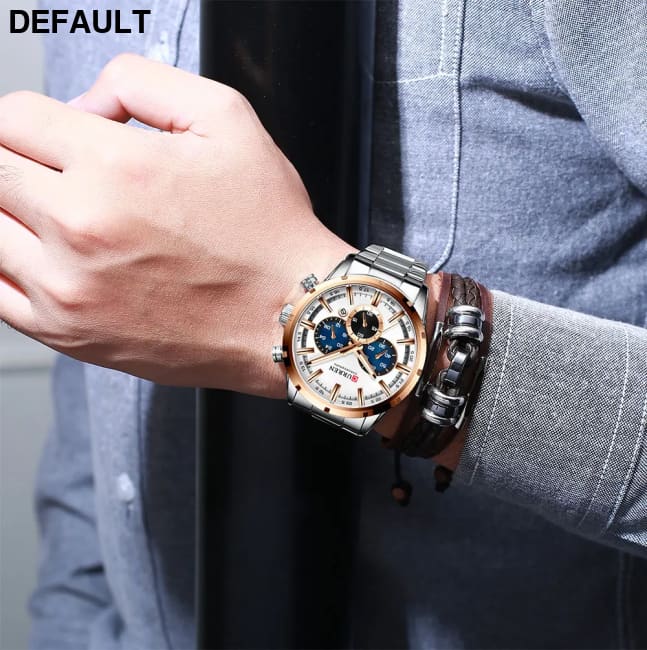 Curren Men’s Watch Blue Dial Stainless Steel Band Date Mens Business Male Watches Waterproof Luxuries Men Wrist