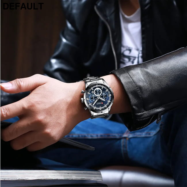 Curren Men’s Watch Blue Dial Stainless Steel Band Date Mens Men Quartz Watches Best Selling Products