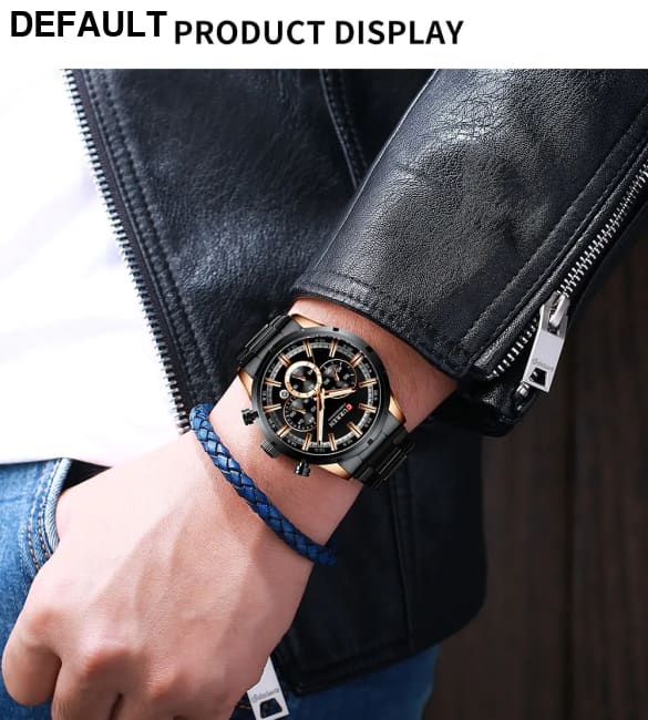 Curren Men’s Watch Blue Dial Stainless Steel Band Date Mens Business Male Watches Waterproof Luxuries Men Wrist