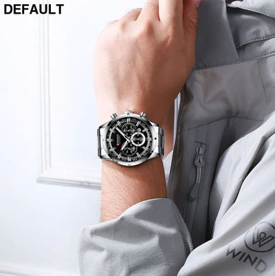 Curren Men’s Watch Blue Dial Stainless Steel Band Date Mens Business Male Watches Waterproof Luxuries Men Wrist