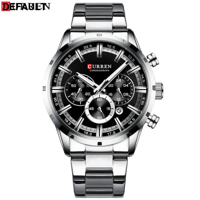 Curren Men’s Watch Blue Dial Stainless Steel Band Date Mens Business Male Watches Waterproof Luxuries Men Wrist