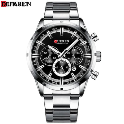 Curren Men’s Watch Blue Dial Stainless Steel Band Date Mens Business Male Watches Waterproof Luxuries Men Wrist