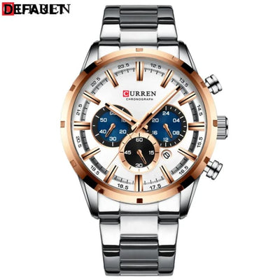 Curren Men’s Watch Blue Dial Stainless Steel Band Date Mens Business Male Watches Waterproof Luxuries Men Wrist