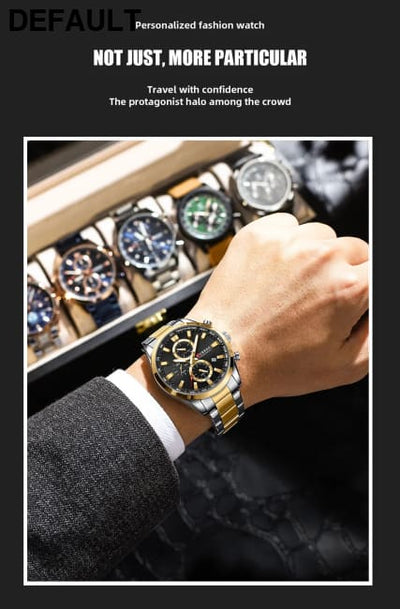 CURREN Quartz Chrono Sport Watch Brands for Men - Stainless Steel Bracelet and Multifunctional Dial Watches - Best