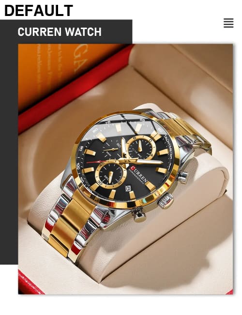 CURREN Quartz Chrono Sport Watch Brands for Men - Stainless Steel Bracelet and Multifunctional Dial Watches - Best